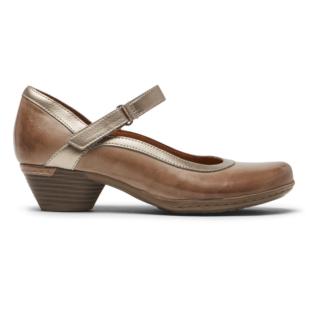 Rockport Flats For Womens Brown - Cobb Hill Laurel Mary Jane - JV0963421